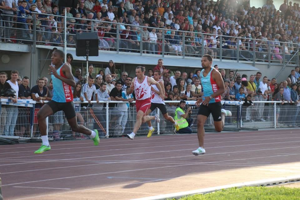 Stéphane Motheau sur 100m lors du Meeting de Castres 2014
