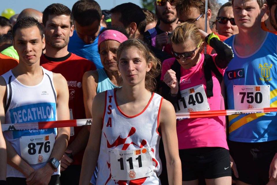 Julie Latger et Christophe Yamnaine au départ du 10km de Balma 2016