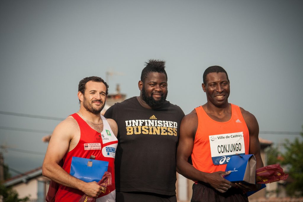 Podium du concours de disque masculin