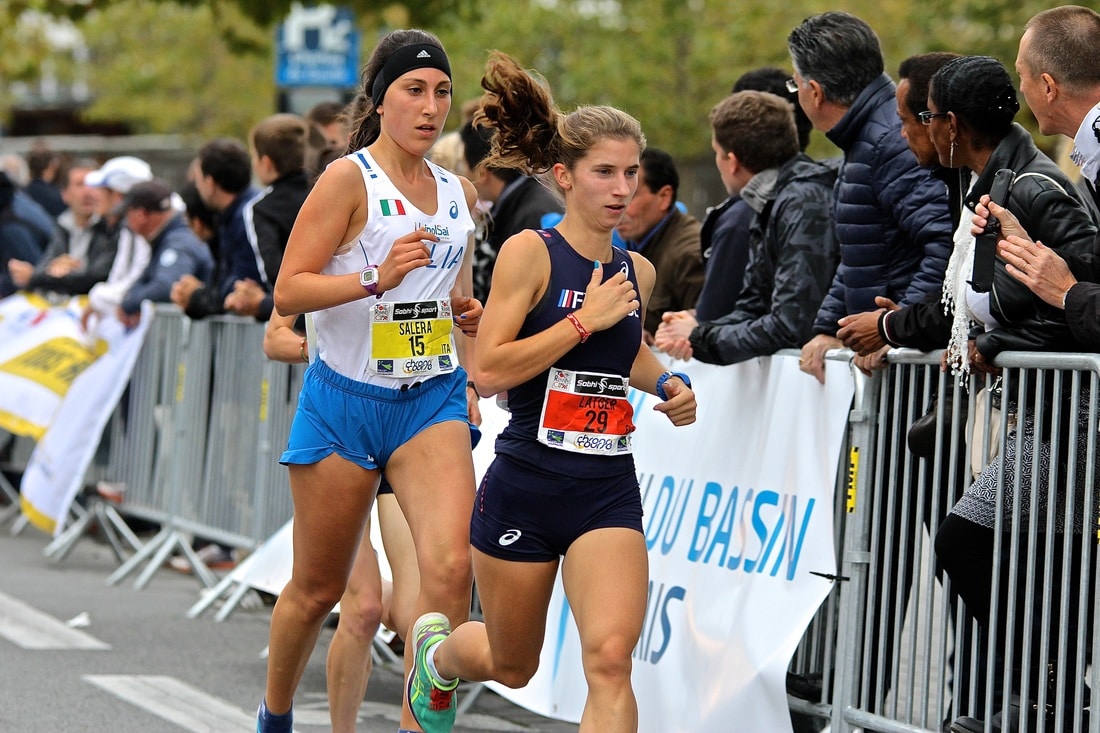 Julie Latger sur 10km au match international FRA-ITA 2016 à Rennes