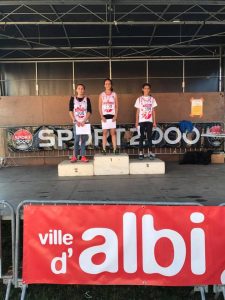 Podium des benjamines au championnats du Tarn de cross 2017 à Albi