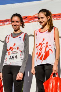 Podium des minimes filles au cross Guillaume Gomez 2016 à Payrin