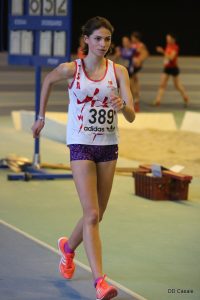 Clara Chamayou aux championnats d'Occitanie de marche en salle 2017 à Bompas