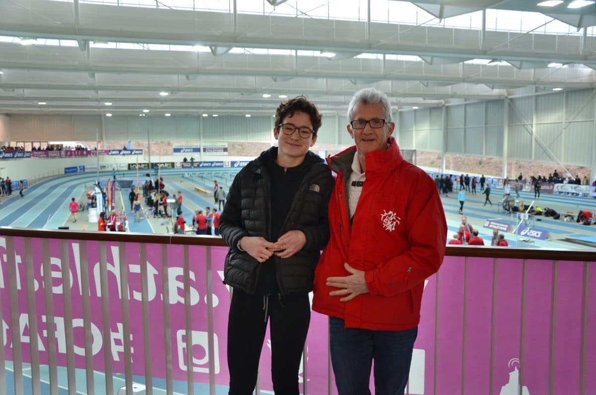 Fanny Mittou et Jean-Pierre Dardenne aux championnats de France Cadets-Juniors en salle 2017 à Nantes