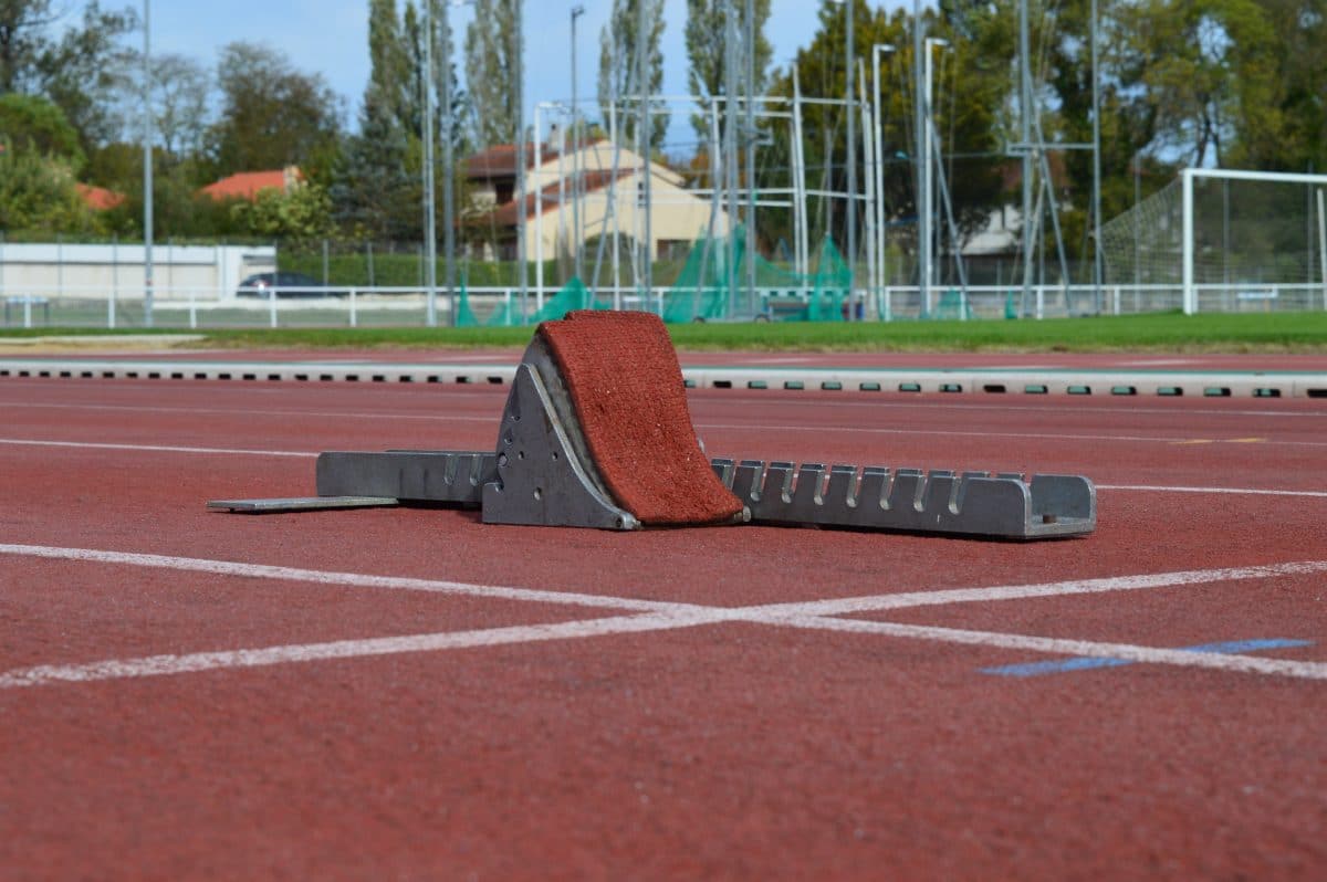 Starting-block du Castres Athlétisme au stade du Travet