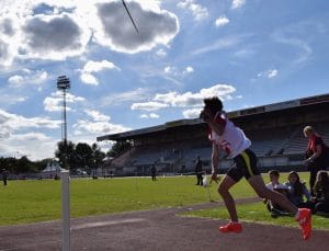 Mattis Barbié au javelot lors du challenge Équip'Athlé BE-MI 2017 à Carcassonne