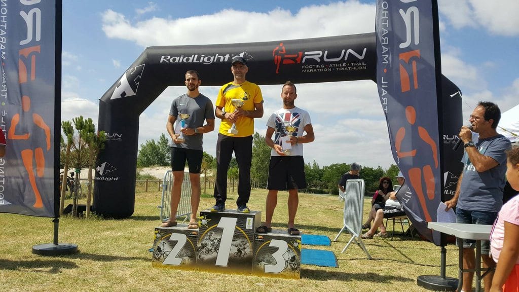 Podium masculin des Foulées Cheminotes 2017 à Saix