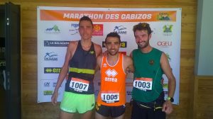 Benoit Galand (au centre) vainqueur du 25km du Marathon des Gazibos 2017 à Arrens-Marsous