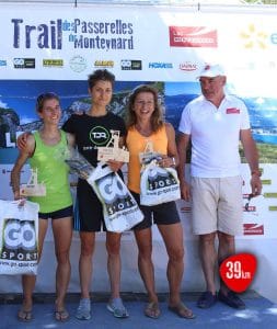 Julie Latger sur le podium du 39km du trail des Passerelles du Monteynard 2017