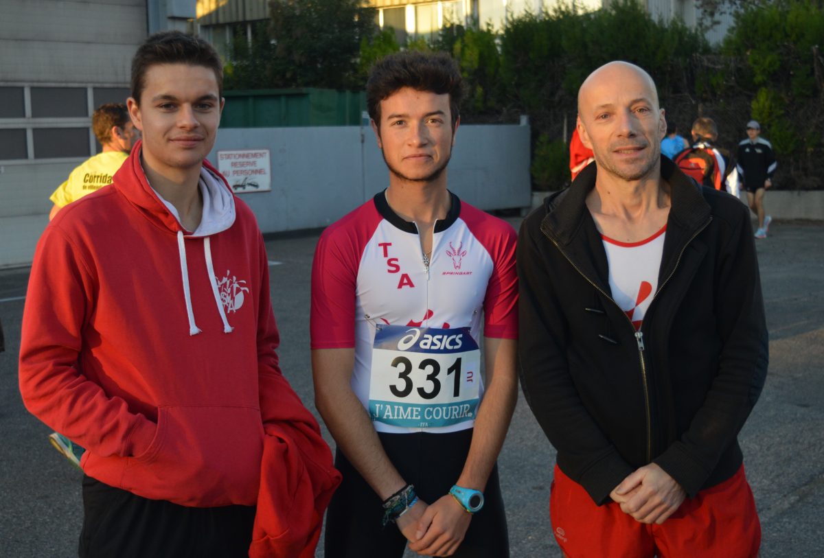 Jean-Baptiste, Antonin et Patrice à Aubagne pour les France de 10km