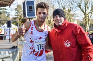 Guerric Mérimée et son coach Florian Bouleau au cross Hubert André 2017