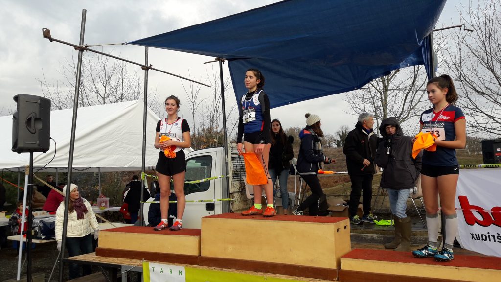 Mathilde Bastoul vice-championne du Tarn cadette de cross 2018 à Florentin