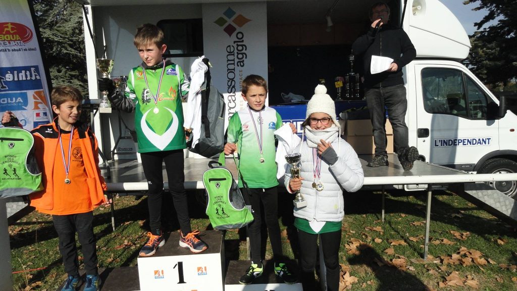 Les 3 médaillés du LAC au cross de la Cité 2017 à Carcassonne