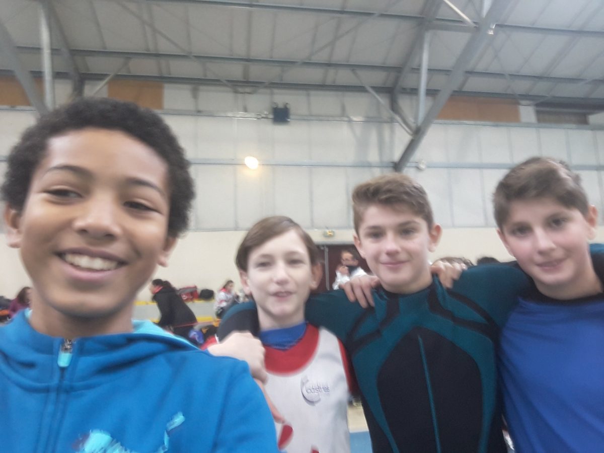 Quelques benjamins du Castres Athlétisme au Grand Prix Hivernal 2018 à Fronton