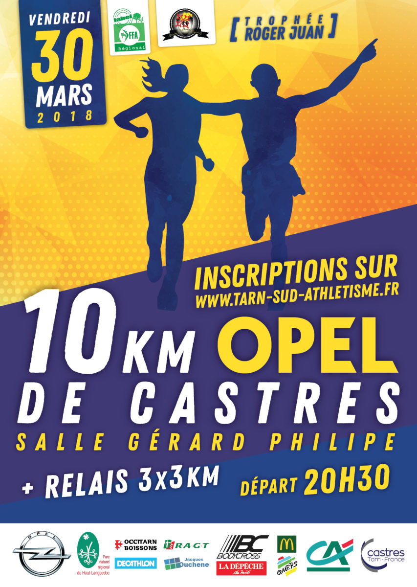 Affiche 10km Opel de Castres 2018