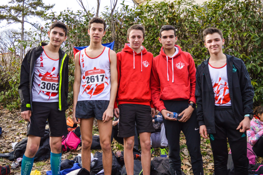 Les cadets du TSA aux championnats d'Occitanie de cross 2018 à Alès