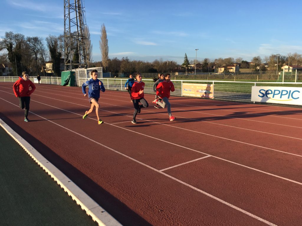 Entrainement benjamins du Castres Athlétisme au stade du Travet