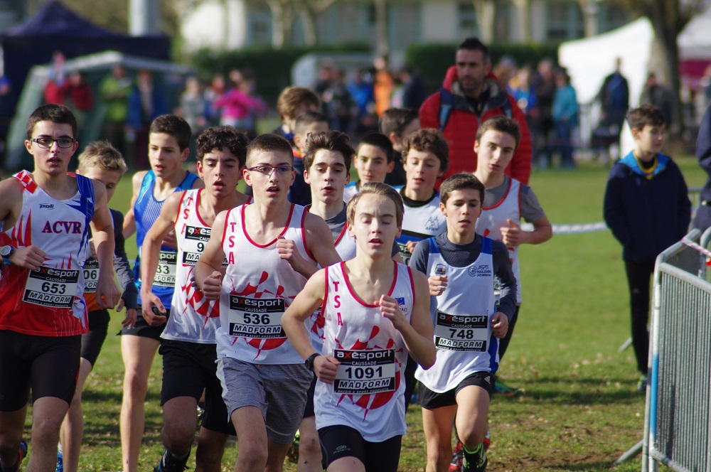 Les minimes du TSA aux championnats du secteur Ouest d'Occitanie de cross 2018 à Caussade