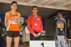 Podium cadet avec la victoire de Flavien Szot aux championnats d'Occitanie de cross 2018 à Alès