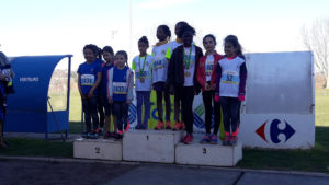 Podium EAF par équipe des championnats du Tarn Eveils Athlé et Poussins de cross 2018 à Saint-Juéry