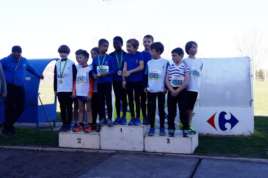 Podium EAM par équipe des championnats du Tarn Eveils Athlé et Poussins de cross 2018 à Saint-Juéry