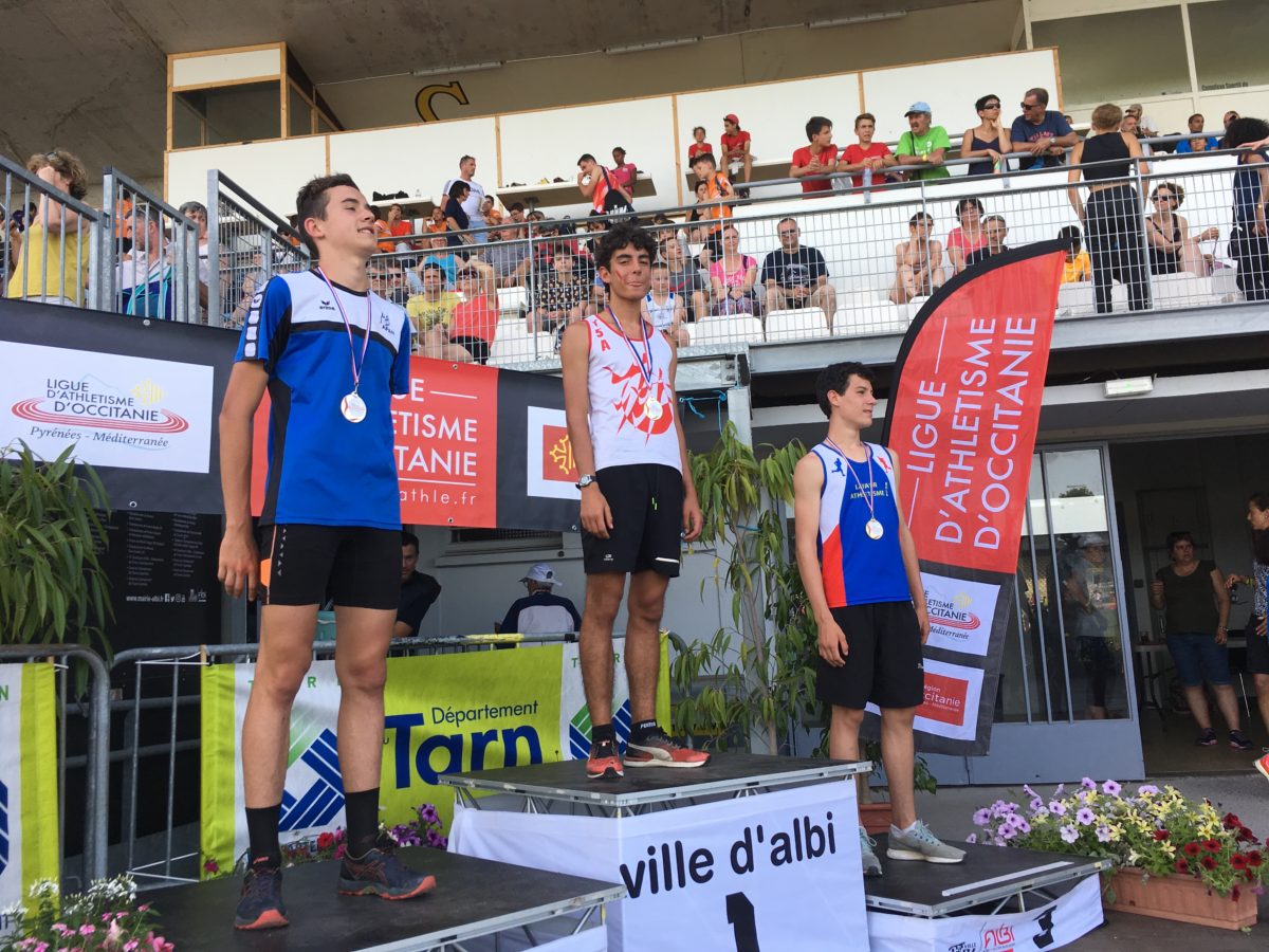 Lucas Marquier triple médaillé des championnats d'Occitanie Benjamins-Minimes 2018 à Albi