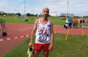 Patrice Vieu après son 1500m aux championnats de France Masters 2018 à Angers