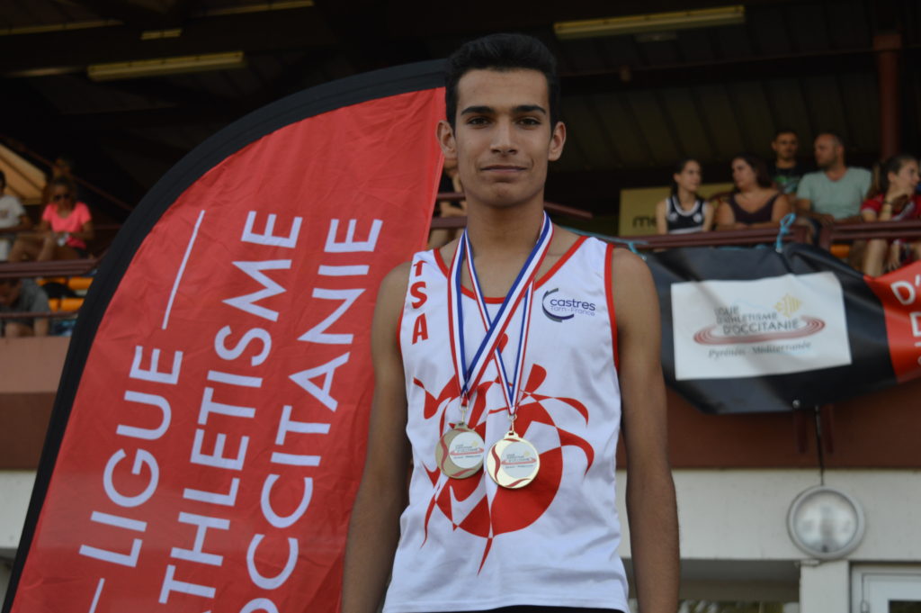 Flavien Szot champion d'Occitanie du 1500m cadet 2018 à Toulouse