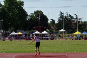 Mattis Barbié au lancer de javelot lors de la finale nationale des Pointes d'Or 2018 à Vénissieux