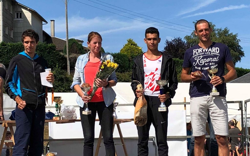 Flavien Szot sur le podium du Charcu'trail 2018 à Lacaune