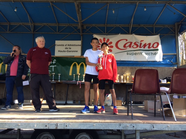 Les benjamins du TSA sur le podium du cross de Saint-Ferréol 2019